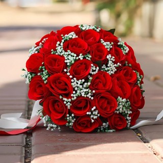 🔥臺灣出貨🔥手捧花新娘韓式婚禮結婚領證模擬花束森係婚紗拍照道具手捧花 SNME