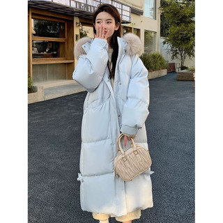 狐狸毛網紅韓版長款羽絨服女2024冬新款高階感加厚連帽大毛領白鴨絨外套臺灣賣家 臺灣出貨
