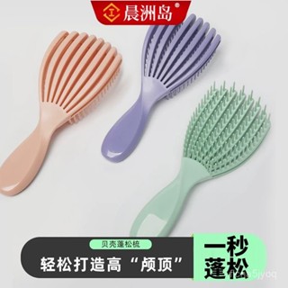 💥臺灣出貨💥按摩梳 梳子 貝殻梳蓬鬆梳女士專用排骨梳梳子不打結順髮梳魔法按摩梳頭部園藝