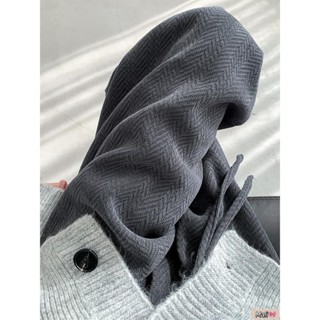 🔥臺灣出貨🔥Mali🎀ins慵懶休閒褲 灰色人字紋加絨闊腿褲女秋冬2024新款垂感直筒休閑高腰針織褲子女