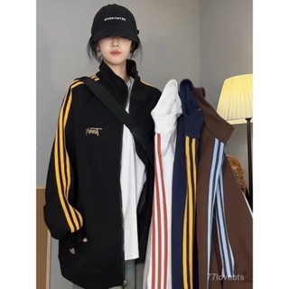 ✨ZeR0'衣櫥✨韓係立領外套休閒春秋條紋棒球運動學生新款夾剋複古寬鬆韓版衛衣上衣保暖外套 秋冬上衣