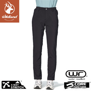 【Wildland 荒野 女 彈性輕三層防風防潑機能長褲《黑》】W2321/機能褲/軟殼褲/休閒褲/保暖褲
