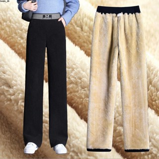 加絨加厚女褲👖 加絨加厚燈芯絨高腰闊腿褲子女2024秋冬新款寬松顯瘦垂墜感直筒褲