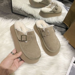 新品甄選💐2024毛毛增高新款勃肯包頭女外拖鞋懶人加絨保暖博肯腳蹬厚底💐
