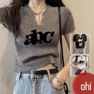 【ohi】V領短袖T恤 甜辣妹修身顯瘦 女生顯瘦百搭 顯瘦上衣 韓版上衣 簡約上衣 夏天衣服 女裝 GTD5632