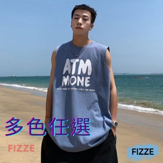 夏季韓版運動男生上衣服 寬鬆坎肩背心男港風無袖t恤薄款男女情侶 無袖上衣(ATB66【FIZZE】