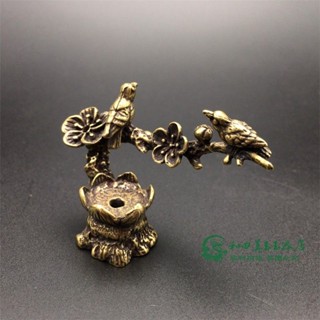 好物優選✨【644人好評】實心純銅喜上眉梢倒流香爐香託小擺仿古玩塔香爐銅器黃銅雕件古董