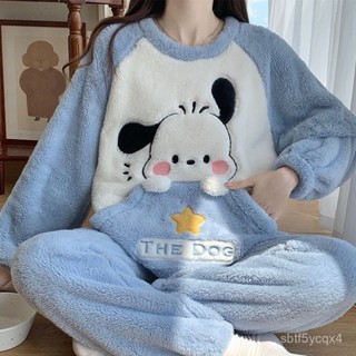臺灣出貨 大碼睡衣 女睡衣 秋冬睡衣 加厚加絨珊瑚絨可外穿居家服 卡通法蘭絨家居服 女生睡衣 冬天睡衣 加厚睡衣 冬睡衣