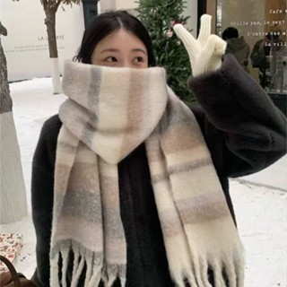 脖圍 圍脖 圍巾披肩 仿羊絨針織圍巾 保暖圍巾 丁走走仿羊絨圍巾女秋冬2024保暖加厚長款披肩防寒毛絨圍脖禮物