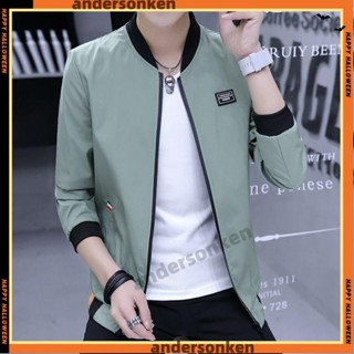 💟臺出💟保暖外套 韓版男士加絨加厚外套青年時尚修身夾克棒球服青年休閒立領上衣夾克衫男裝V