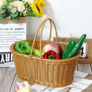 家用菜籃 菜園菜籃 購物籃 菜籃埰摘手提野餐籃手提籃兒童玩具收納 水果籃藤編手提籃，野營收納籃 麵包籃 點心籃