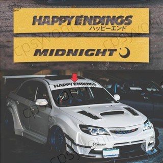 前檔貼紙HAPPY汽車擋風玻璃JDM街頭個性文字潮流改裝防水反光車貼 汽車貼紙 車貼 車身貼紙 車貼紙 車用貼紙 汽車貼