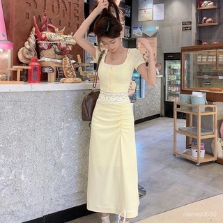 秦衣館 女裝 外套 潮流 保暖 時尚 韓款 PPHOME甜露乖妹~假兩件碎花拚接短袖上衣高腰包臀半身裙甜美套裝 VYRS