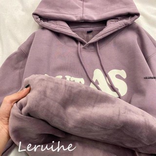 ✨U家女裝✨S-2XL 大尺碼上衣 連帽衛衣 顯瘦上衣 不起球紫色連帽衛衣女 秋冬上衣 加絨加厚多巴胺穿搭連帽上衣 UN