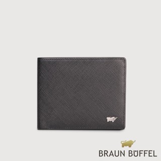 【BRAUN BUFFEL 德國小金牛】臺灣總代理 尚恩A 5卡透明窗皮夾-黑色/BF354-316-BK