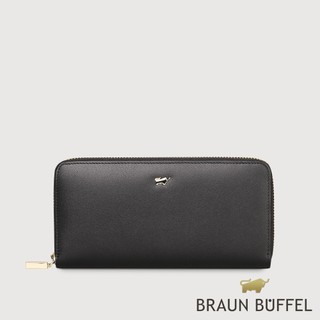 【BRAUN BUFFEL】城市-A 8卡拉鍊長夾-黑色(德國小金牛台灣總代理)/BF841-602-BK