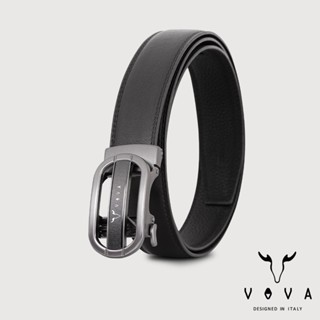 【VOVA 沃汎】臺灣總代理 職場型男 簍空自動扣皮帶-鎗色/VA019-001-SGU