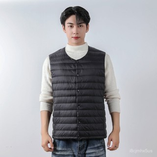 臺灣出貨 免運 羽絨外套男 羽絨背心保暖背心男 純色新款男裝V領圓領馬甲羽絨服背心大碼外套 男士背心 秋冬背心 鋪棉背心