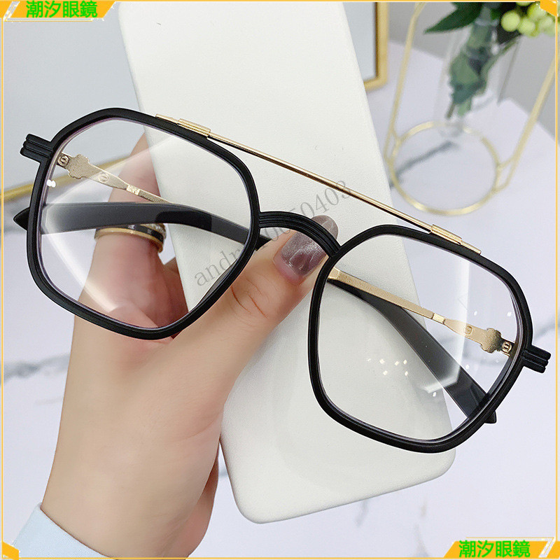 👓近視眼鏡👓炫酷雙樑款近視眼鏡 時尚潮流個性近視眼鏡 有度數無度數眼鏡 鍍藍膜近視眼鏡 近視眼鏡  眼鏡