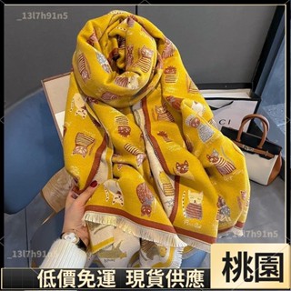 桃園有貨⚡️免運 保暖 韓版百搭仿羊絨圍巾女冬季貓咪時尚加厚保暖圍脖禦寒外搭空調披肩 耶誕節 學生 送禮138
