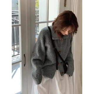 Codibook｜韓國 DAILYJOU 質感羊毛絨寬鬆長版開襟外套［預購］針織外套 毛大衣 女裝