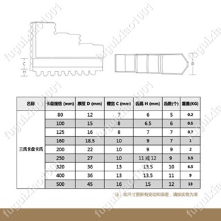 【楓葉精品】配環球通用卡盤三爪正反卡爪爪腳80 100 125 130 160 200 250 3 #fuguixiao