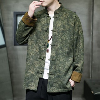 唐裝上衣男 中山裝 複古服 錶演服 新中式禪服 道服 中國風男裝 中式外套 男士大碼複古風青年中山裝 春秋國潮唐裝居士服