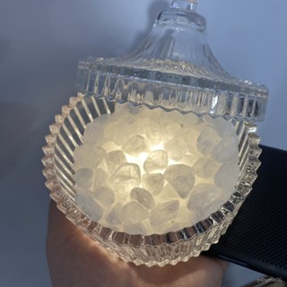 🔥優選🔥天然水晶消磁磁石ins擺件容器首飾帶蓋收納盒碎石玻璃碗凈化透明 OXGO