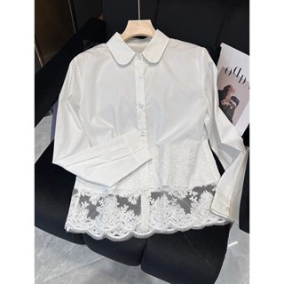 女裝 法式上衣 蕾絲上衣 蕾絲襯衫 法式襯衫 蕾絲長袖 雷絲上衣 法式蕾絲 宮廷風襯衫 花邊襯衫 長袖 t恤女 雪紡衫