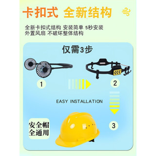 ⚡品質保證 臺灣出貨 工地安全帽帶風扇可拆卸改裝充電風扇配件夏天透氣清涼遮陽帽簷