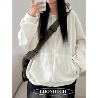 Codibook｜韓國 Loonough 純色日常長袖連帽外套［預購］拉鍊外套 連帽上衣 女裝