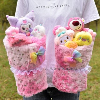特價 畢業季毛絨玩偶花束成品生日禮物卡通花束庫洛米史迪仔公仔送閨蜜 玩偶花束 花束 畢業禮物