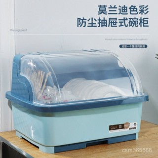 廚房用品 瀝水架 碗盤收納架 廚房瀝水碗櫃家用帶蓋碗筷收納盒放碗碟碗架筷子收納架餐具置物架 碗盤收納 碗筷收納 BIRZ