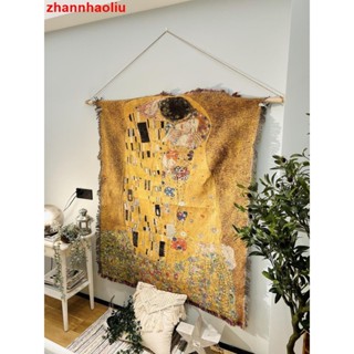 裝飾 手工 家用克裡姆特復古抽象油畫毯 金線藝術掛毯臥室床頭墻面裝飾毯 沙發毯