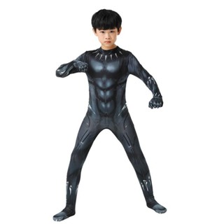 🔥臺灣熱銷 黑豹瓦坎達電影角色扮演服裝連身衣男孩男士面具萬聖節聖誕節兒童衣服成人超級英雄身體套裝