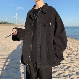 【Nobodyknows男裝】牛仔外套男秋季複古痞帥工裝休閒夾剋ins潮牌青少年百搭翻領上衣