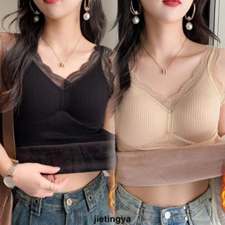 保暖內衣 秋冬 保暖背心女加絨加厚吊帶內衣自帶胸墊彈力修身性感顯瘦打底衫冬季