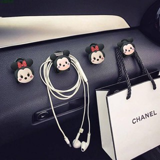 關注新品🔫汽車內用掛鉤貼上前排後排創意卡通可愛車載多功能後座椅背小掛鉤 可愛卡通米奇米妮車飾