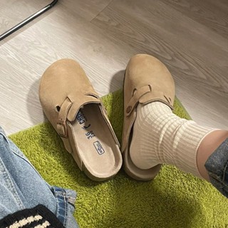 秋冬新款birkenstock 厚底勃肯鞋半包拖鞋女 春夏2023新款複古一腳蹬包頭拖鞋 勃肯拖鞋 懶人ins潮穆勒鞋