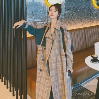 【PE】風衣外套風衣女早秋新款女裝中長款英倫風氣質休閒過膝顯瘦外套女大衣