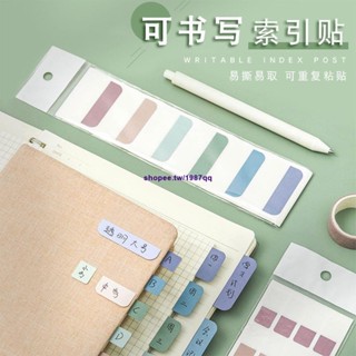便籤本莫蘭迪可書寫索引貼小條標記標籤貼紙網紅便利貼粘性強學生用指示小便籤彩色熒光貼書籤紙引索貼紙免運🔥🔥