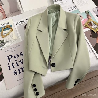 【FROCK】長袖西裝 韓係西裝 西裝外套 短款外套顯瘦上衣高腰 寬鬆外套 大尺碼外套 顯瘦外套 西服上衣 防曬外套