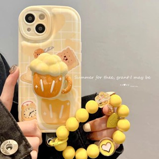 【開業大促銷】卡通小啤酒支架適用蘋果15Promax手機殻iPhone14131211XR女78Plus