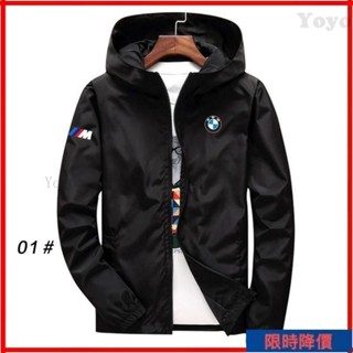 wyG仐 寶馬BMWBMW外套春季潮新款男士工裝機車車友會戶外休閒潮牌防水風衣