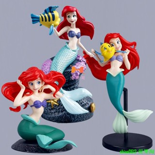 優樂淘-7 款 10-22cm 迪士尼公主小美人魚愛麗兒比目魚 Q 版蛋糕裝飾 PVC 可動人偶模型娃娃玩具兒童禮物