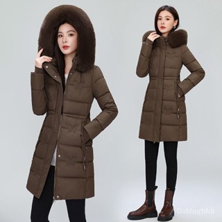 冬天外套❤毛領羽絨棉服冬季2024長版修身加厚新款保暖棉衣外套顯瘦棉襖 韓版 保暖外套 外套連帽 羽絨外套1109 FN