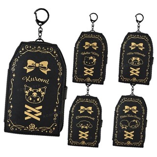 【現貨】小禮堂 【限購】Sanrio 三麗鷗 皮質造型立牌收納包 (哥德之夜 偶像應援) Kitty 酷洛米