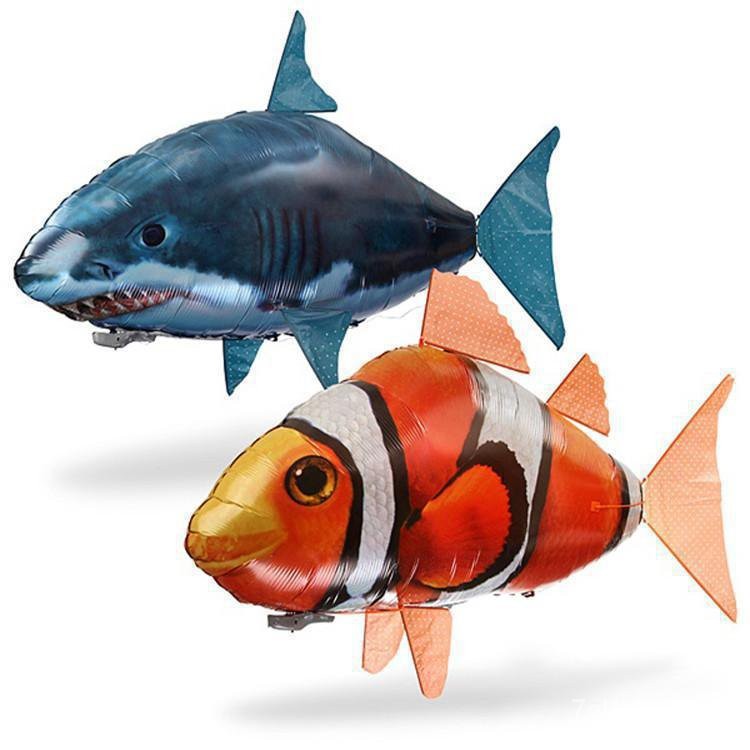 空中遙控飛行鯊魚充氣鯊魚空中飛魚玩具結婚生日布置兒童充氣