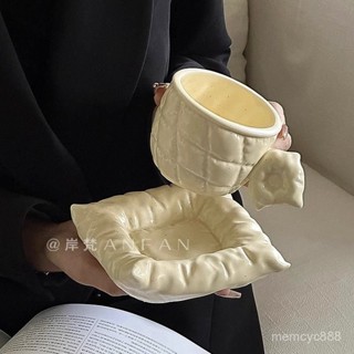 特賣生活館🔥家用高顔值陶瓷咖啡杯碟套裝高檔精緻茶杯小眾ins禮物馬剋杯水杯