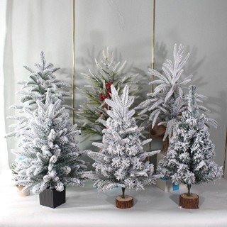 蝸居生活館🔆聖誕節 diy 聖誕樹 聖誕白色雪花植絨PE聖誕樹30釐米456090cm模擬雪松雪景裝飾